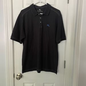 Tommy Bahama Men’s Polo Shirt Supima Cotton Blend Black Size Medium